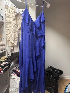 Royal blue flowy wrap dress